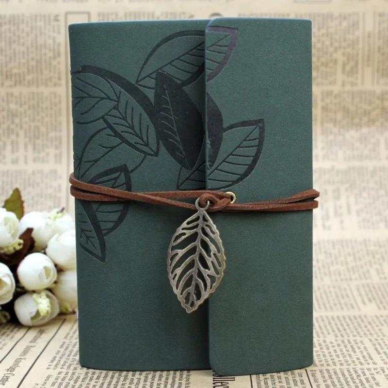 Vintage Style PU Leather Journal with Leaf Imprint - God's Girl Gifts And Apparel