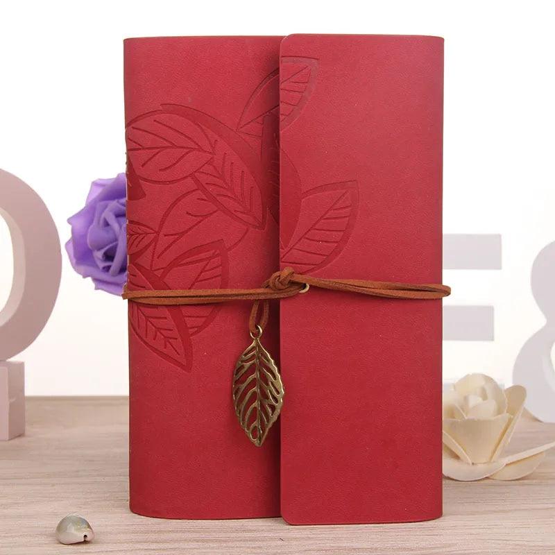Vintage Style PU Leather Journal with Leaf Imprint - God's Girl Gifts And Apparel