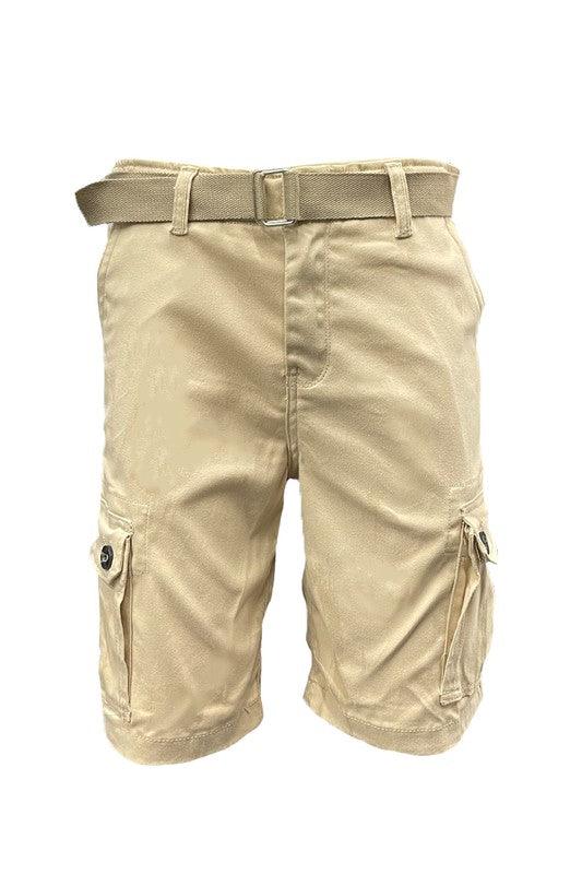 Weiv Mens Belted Cargo Shorts with Belt - God's Girl Gifts And Apparel