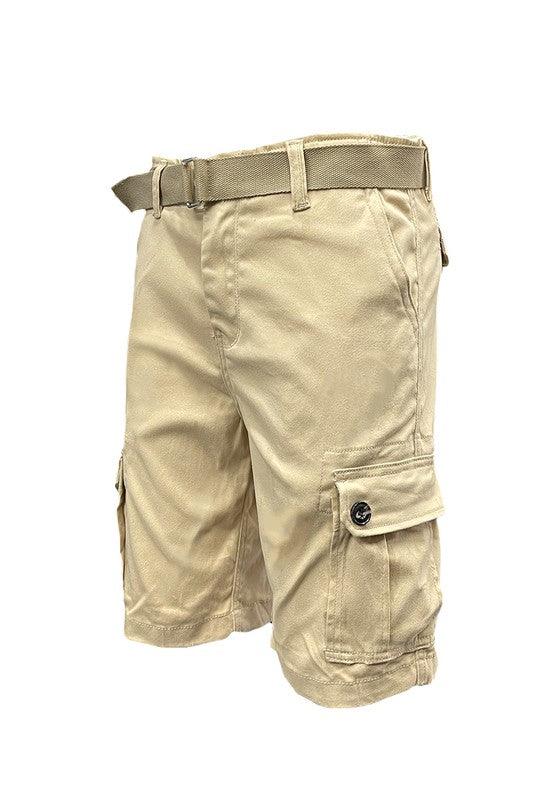 Weiv Mens Belted Cargo Shorts with Belt - God's Girl Gifts And Apparel