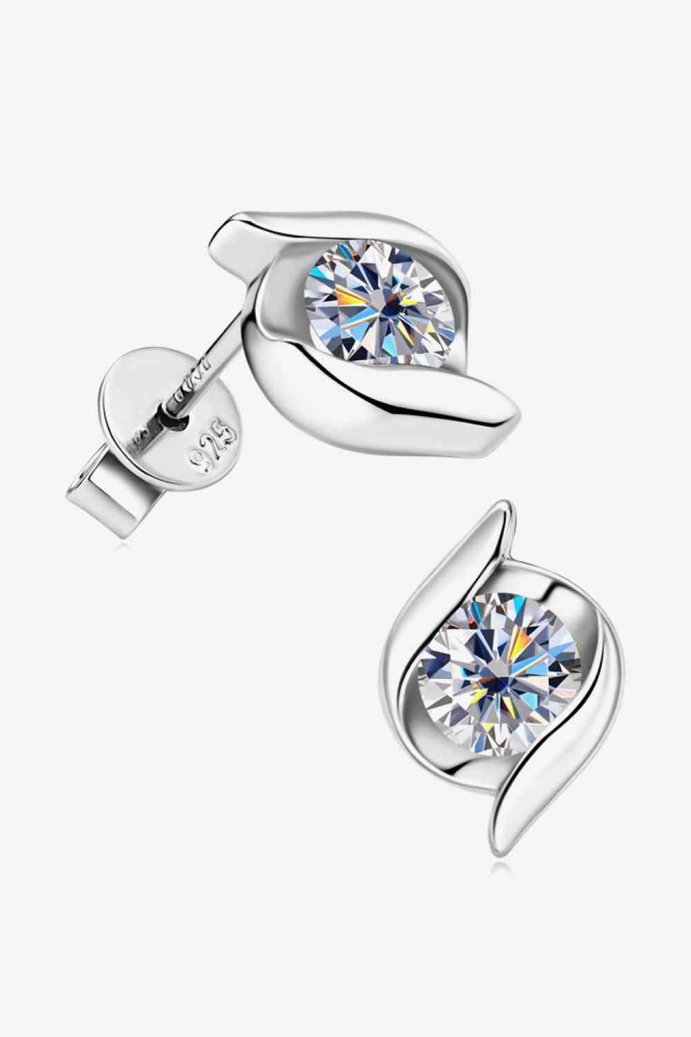 1 Carat Moissanite 925 Sterling Silver Stud Earrings - God's Girl Gifts And Apparel