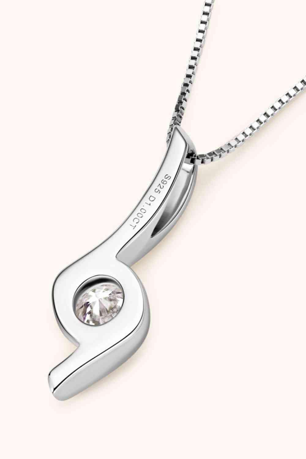 1 Carat Moissanite Drop Pendant 925 Sterling Silver Necklace - God's Girl Gifts And Apparel