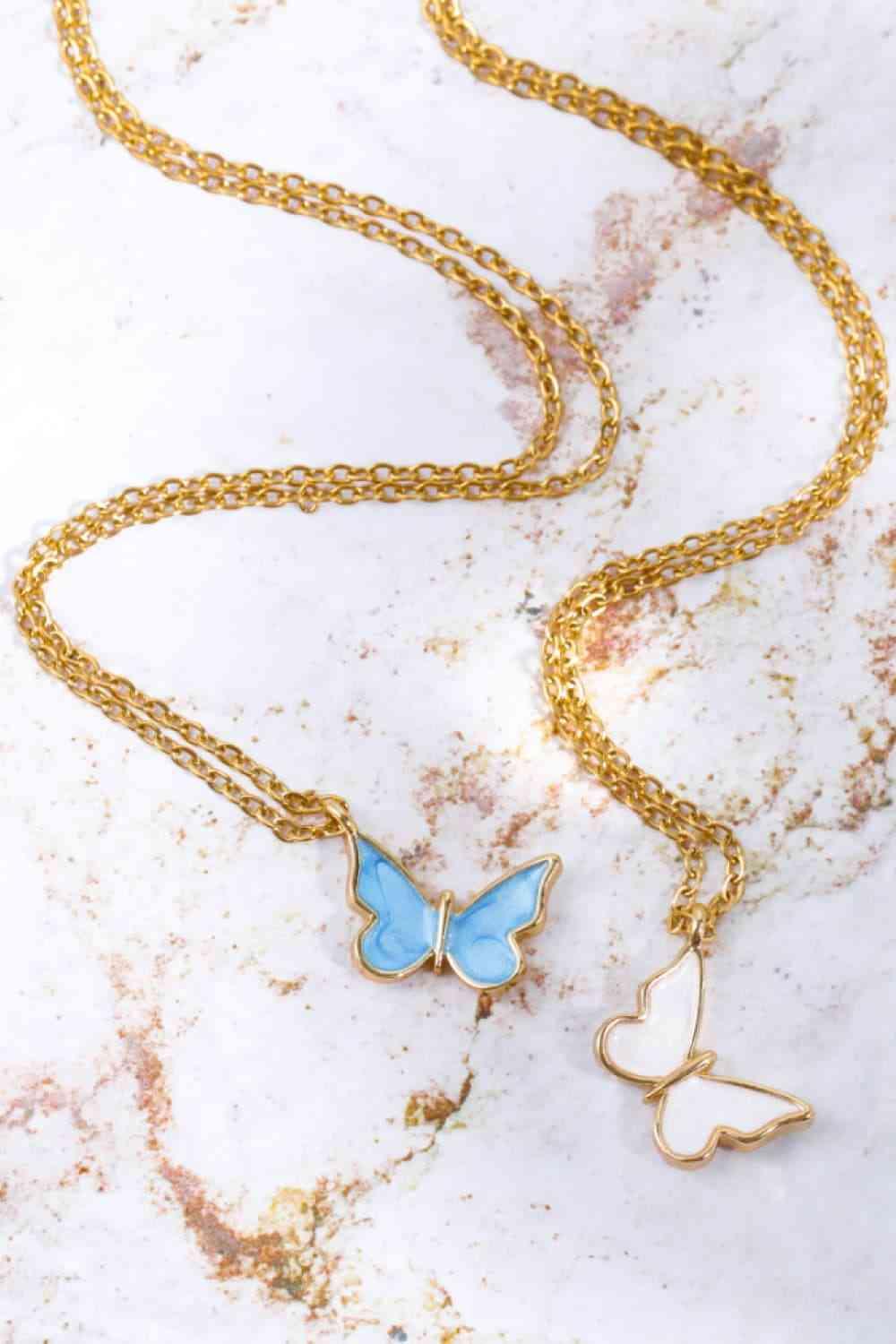 Butterfly Pendant Copper 14K Gold-Plated Necklace - God's Girl Gifts And Apparel