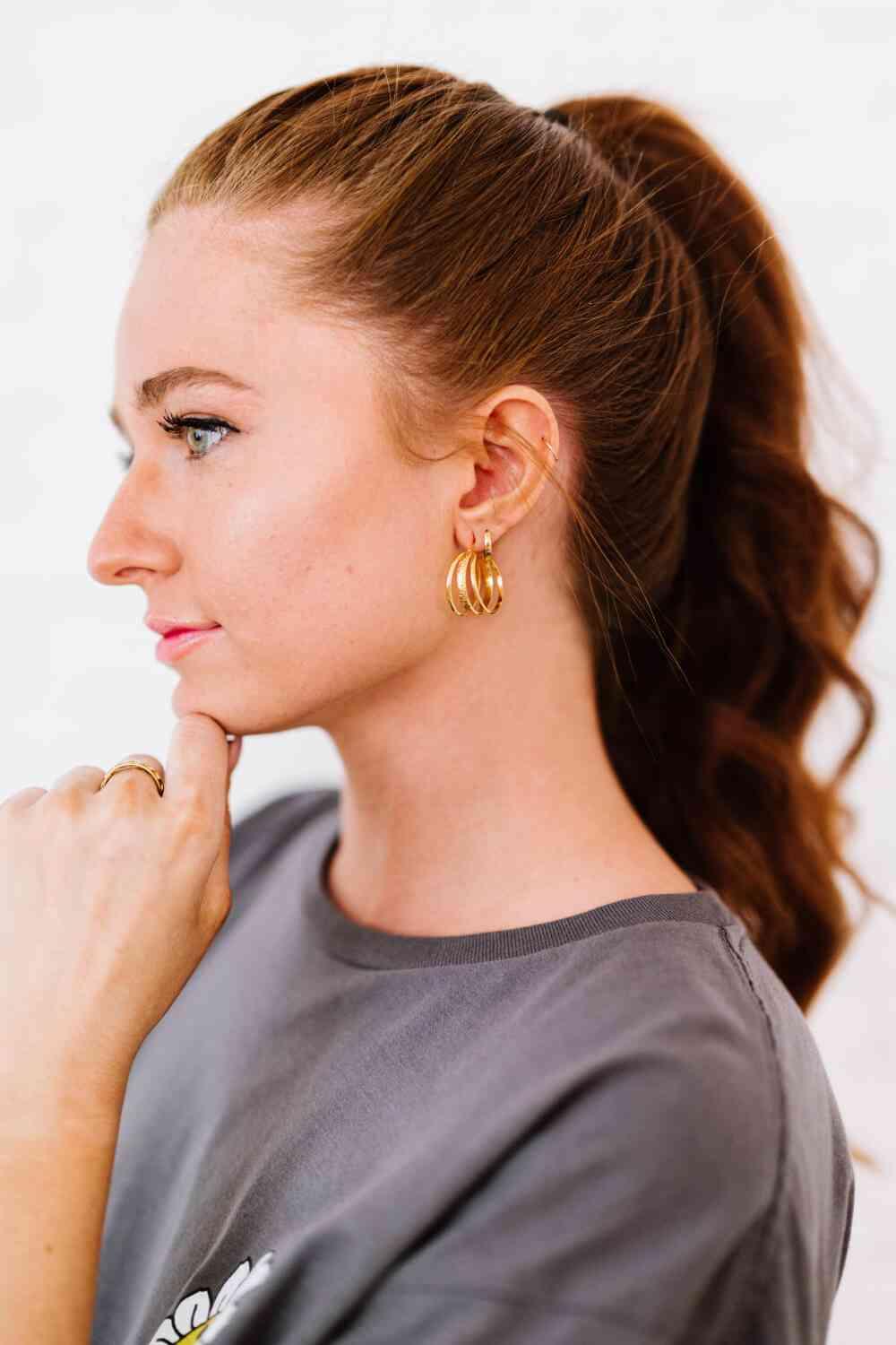 C-Hoop Earrings by Three Is Better Than One - God's Girl Gifts And Apparel