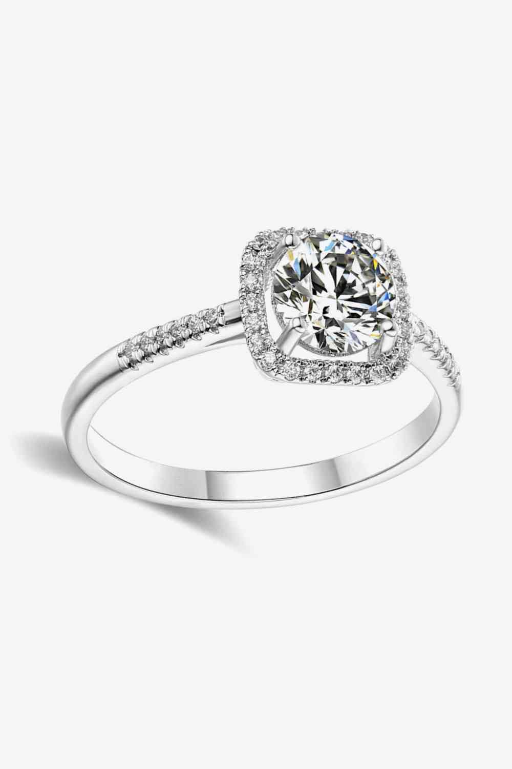 Daring Brilliance 1 Carat Moissanite Zircon Sterling Silver Ring - God's Girl Gifts And Apparel