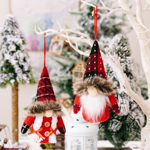 Darling Plaid Gnome Ornaments - Set of 2 - God's Girl Gifts And Apparel