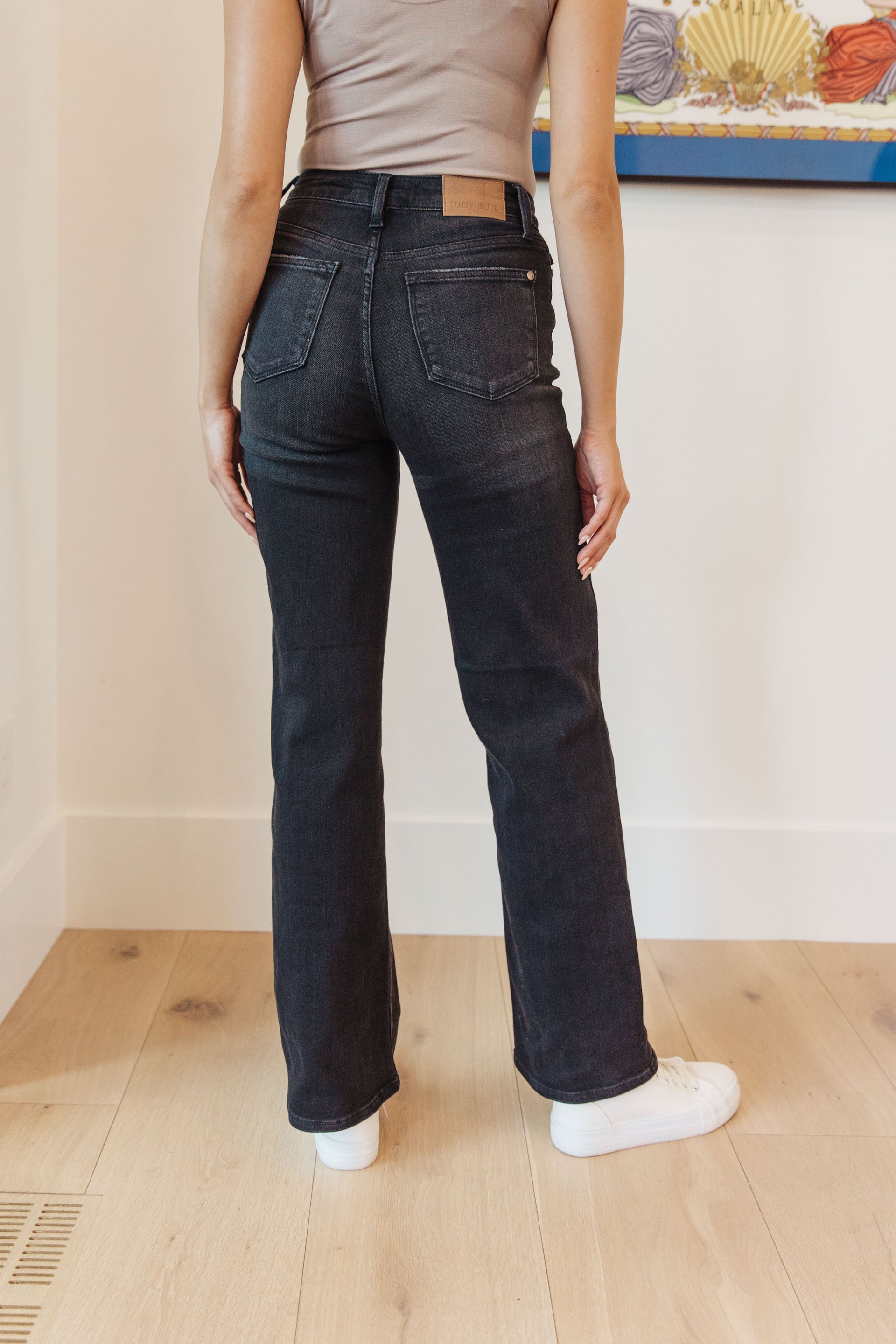 Eleanor High Rise Classic Straight Jeans in Washed Black - God's Girl Gifts And Apparel