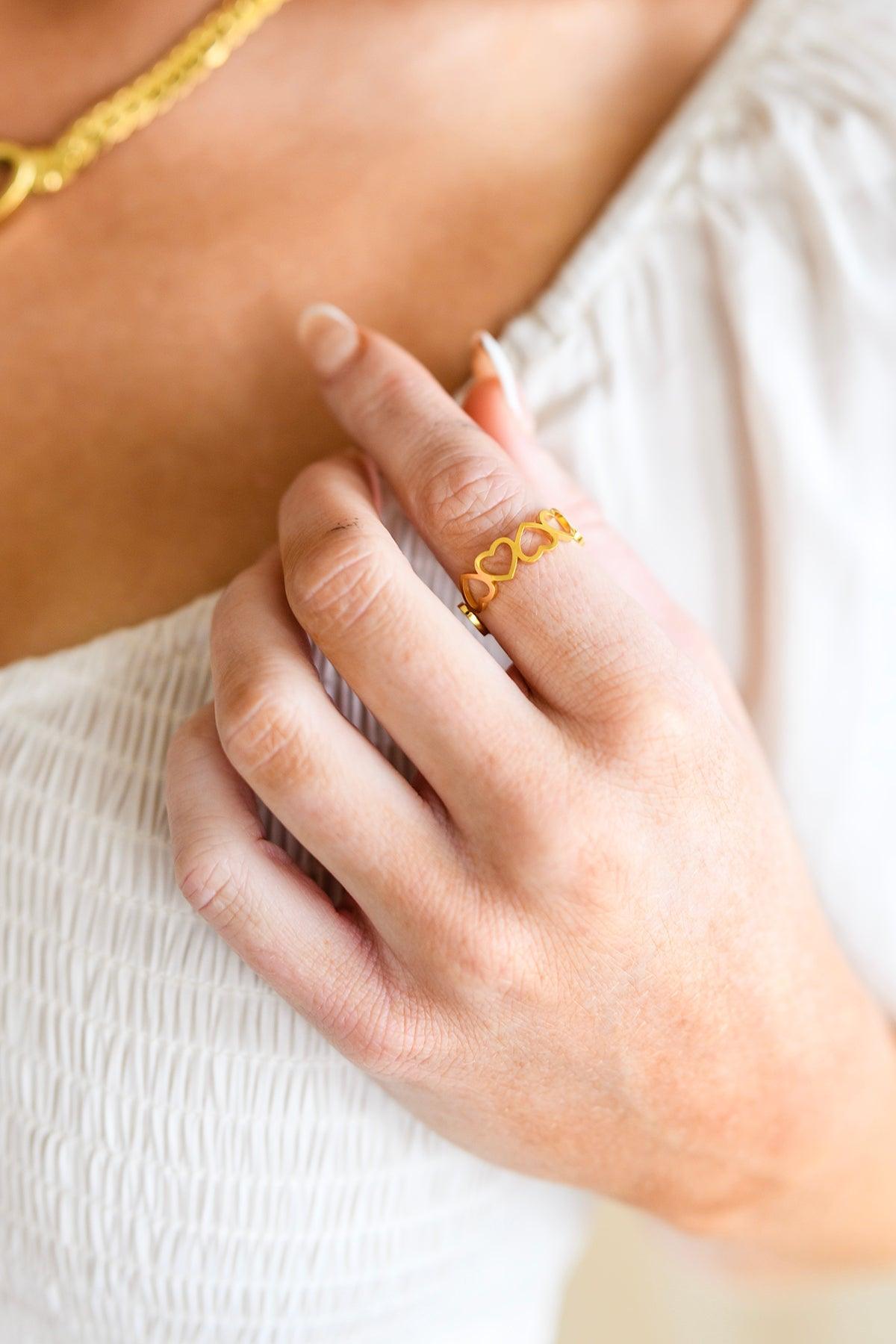 Endless Hearts Gold Ring - God's Girl Gifts And Apparel