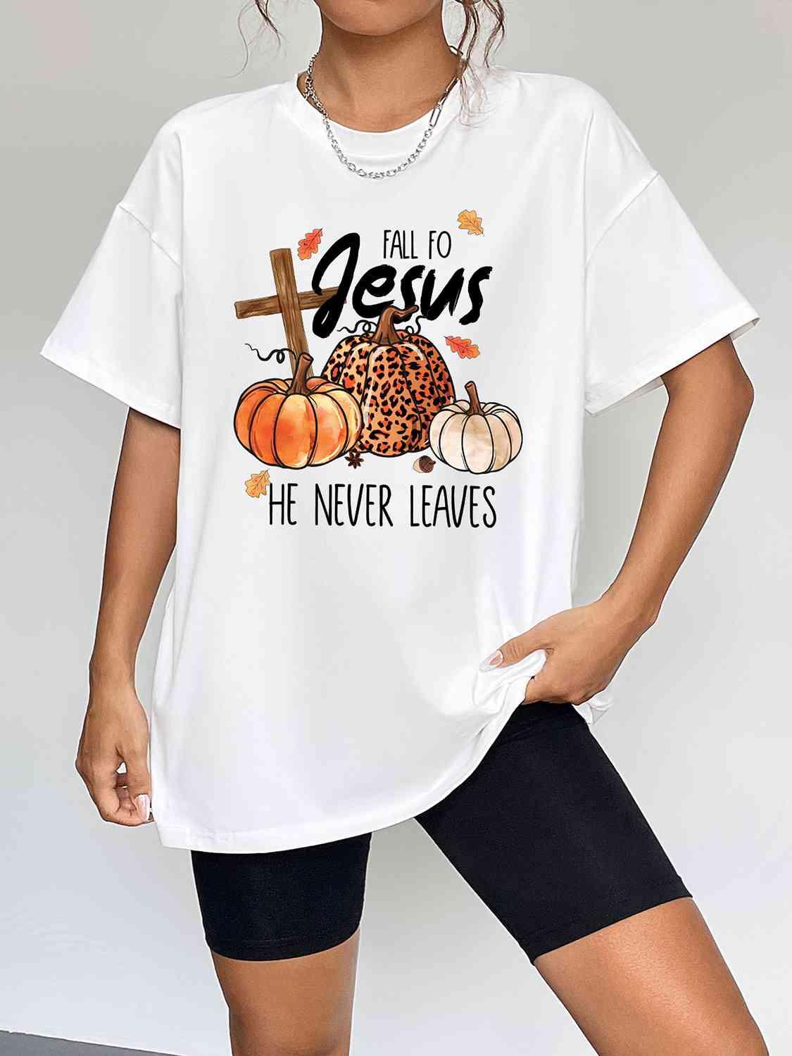 Fall into Jesus Graphic T-Shirt - God's Girl Gifts And Apparel