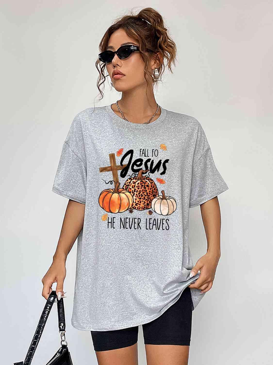 Fall into Jesus Graphic T-Shirt - God's Girl Gifts And Apparel