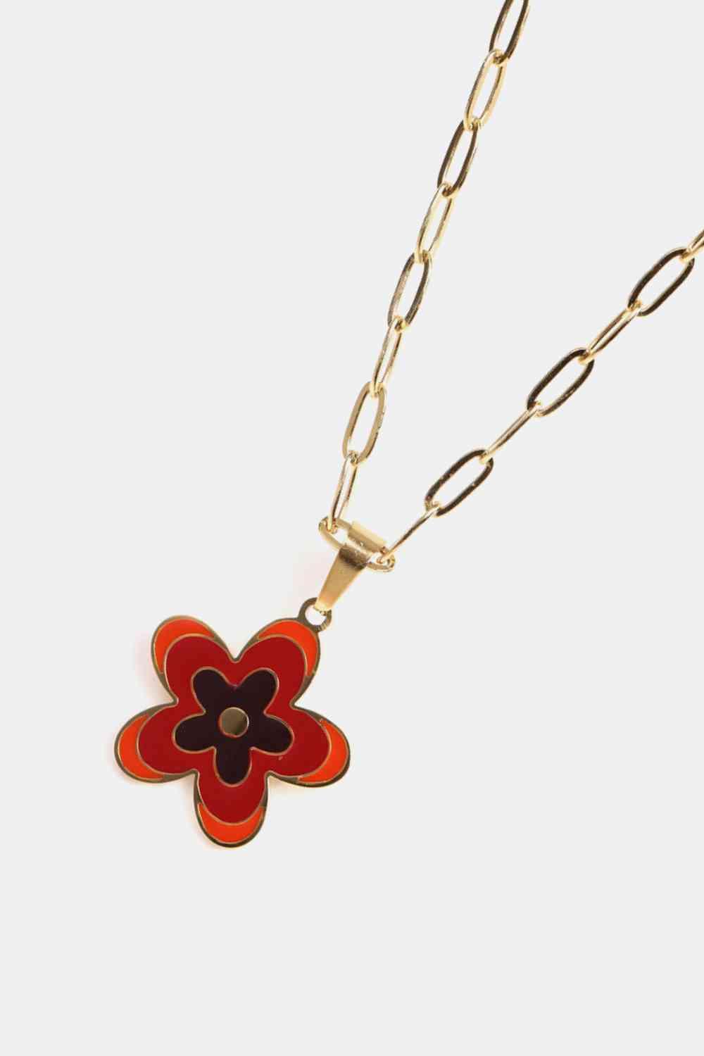 Flower Pendant Stainless Steel Necklace - God's Girl Gifts And Apparel