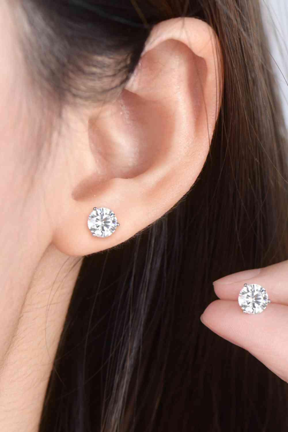 Luxurious Brilliance 2 Carat Moissanite Stud Earrings - God's Girl Gifts And Apparel