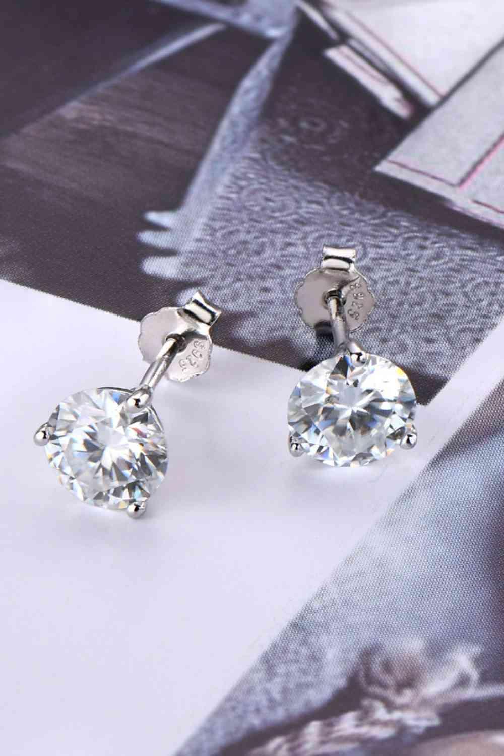 Luxurious Brilliance 2 Carat Moissanite Stud Earrings - God's Girl Gifts And Apparel