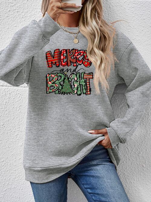 Merry and Bright Christmas Tree Sweatshirt - God's Girl Gifts And Apparel