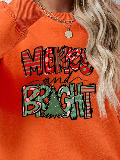 Merry and Bright Christmas Tree Sweatshirt - God's Girl Gifts And Apparel