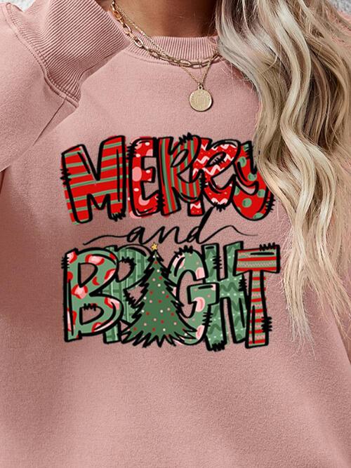 Merry and Bright Christmas Tree Sweatshirt - God's Girl Gifts And Apparel