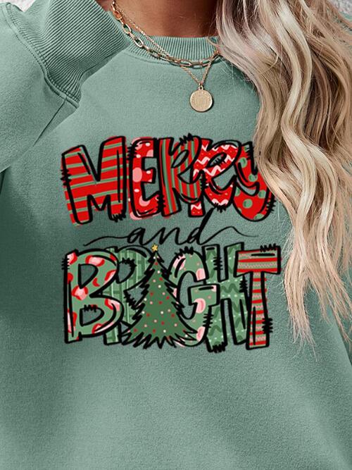 Merry and Bright Christmas Tree Sweatshirt - God's Girl Gifts And Apparel