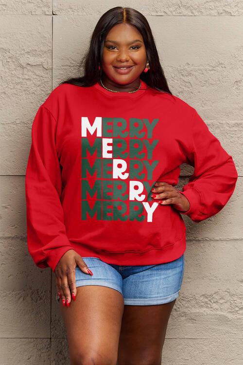 Merry Merry Merry! Sweatshirt by Simply Love - God's Girl Gifts And Apparel