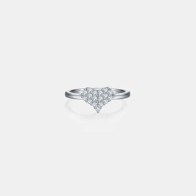 Moissanite 925 Sterling Silver Heart Ring - God's Girl Gifts And Apparel