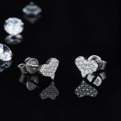 Moissanite 925 Sterling Silver Heart Stud Earrings - God's Girl Gifts And Apparel