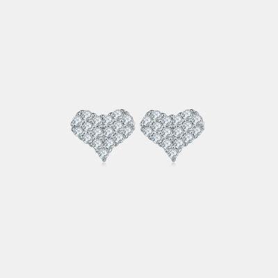 Moissanite 925 Sterling Silver Heart Stud Earrings - God's Girl Gifts And Apparel