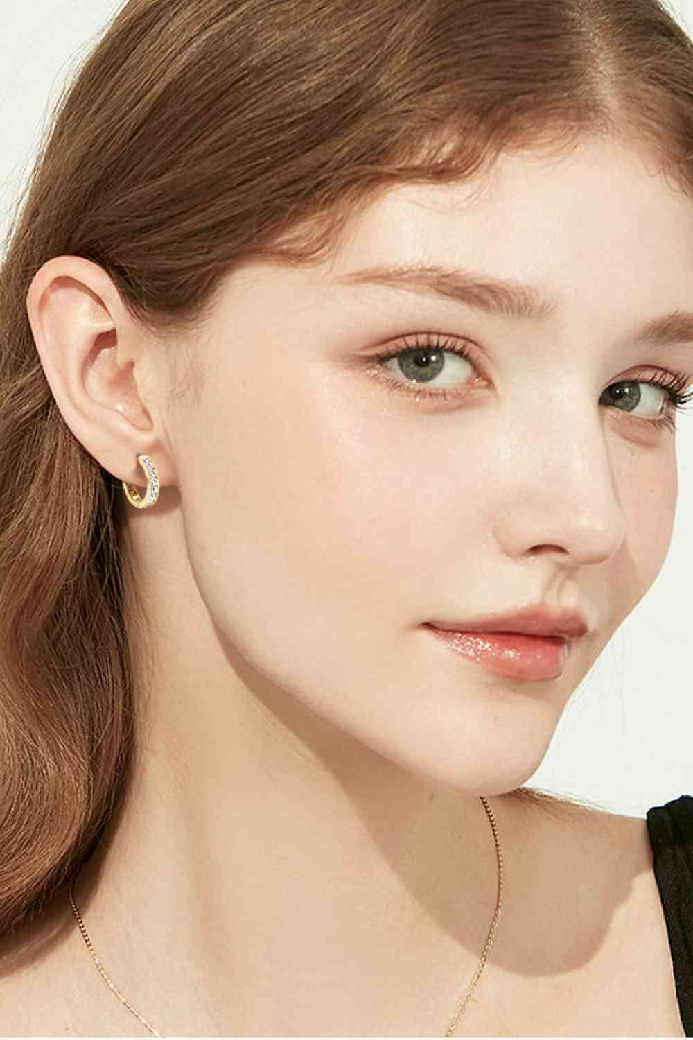 Moissanite 925 Sterling Silver Huggie Earrings - God's Girl Gifts And Apparel