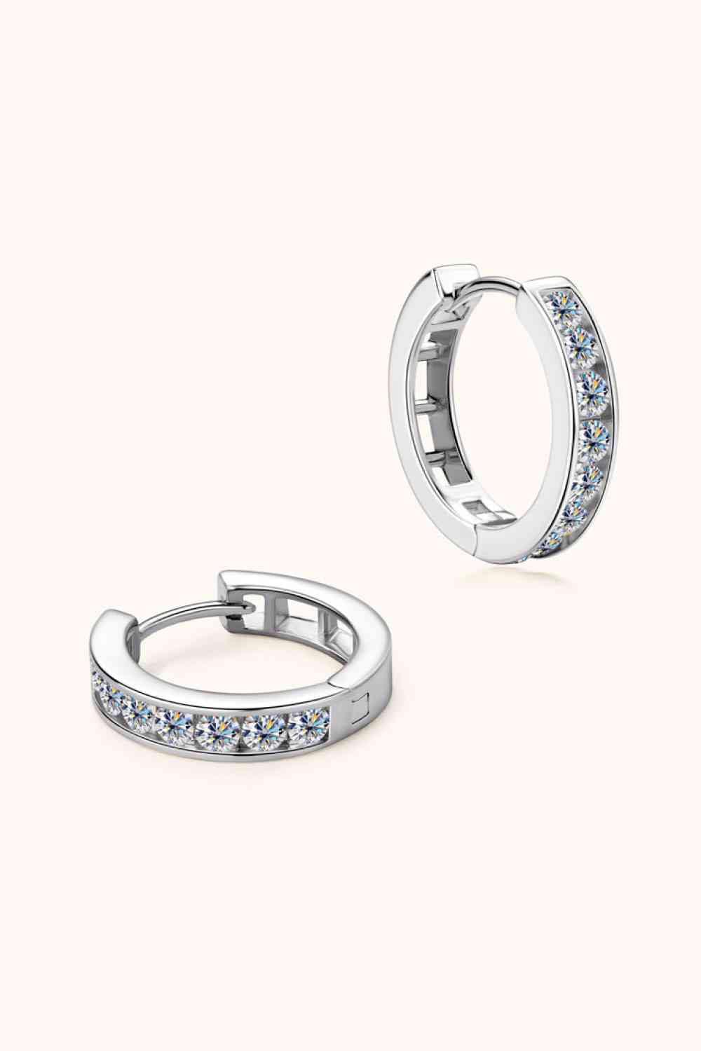 Moissanite 925 Sterling Silver Huggie Earrings - God's Girl Gifts And Apparel
