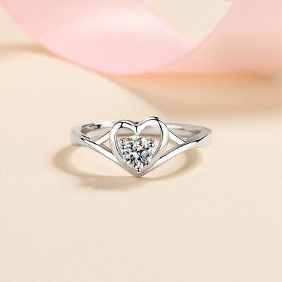 Moissanite Heart 925 Sterling Silver Ring - God's Girl Gifts And Apparel