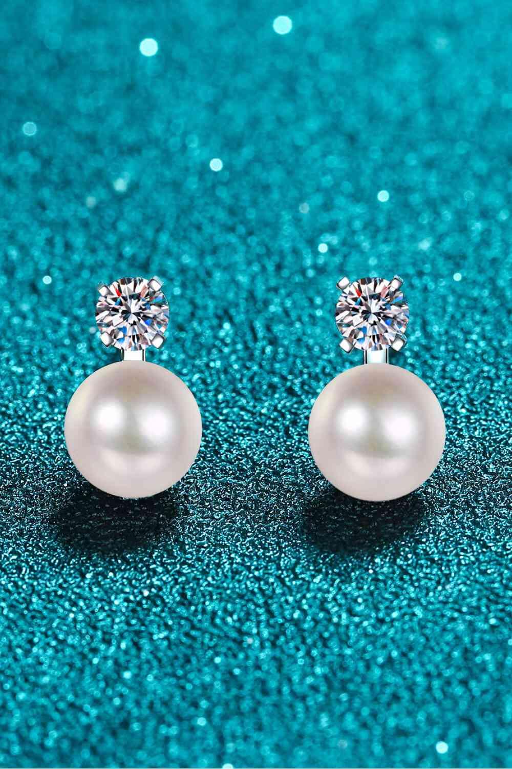 Moissanite Pearl Stud Earrings - God's Girl Gifts And Apparel