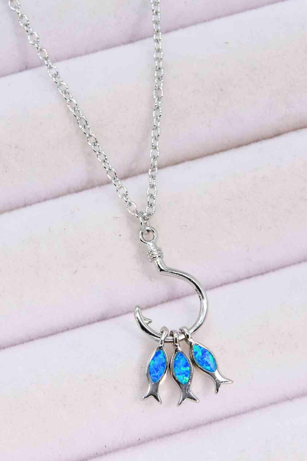 Opal Fish 925 Sterling Silver Necklace - God's Girl Gifts And Apparel