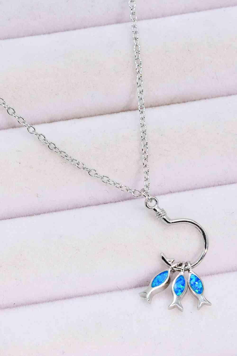 Opal Fish 925 Sterling Silver Necklace - God's Girl Gifts And Apparel