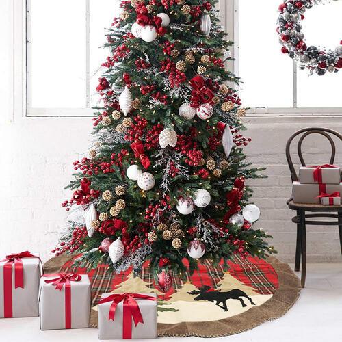 Plaid Christmas Moose Tree Skirt - God's Girl Gifts And Apparel