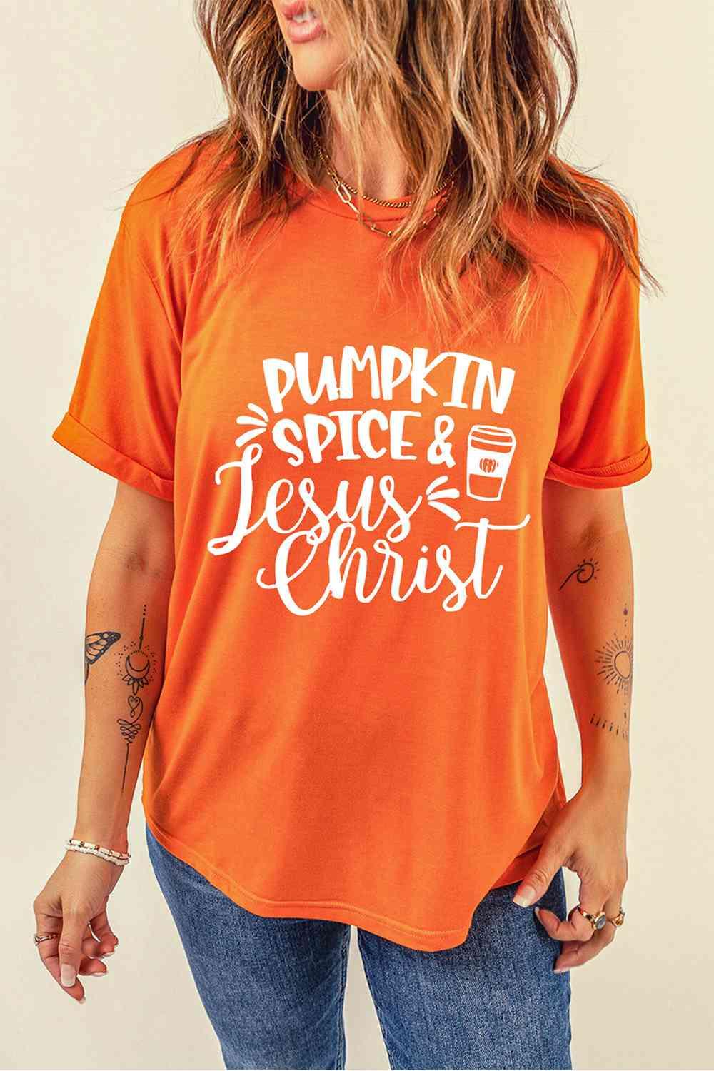 Pumpkin Spice & Jesus Christ Graphic T-Shirt - God's Girl Gifts And Apparel