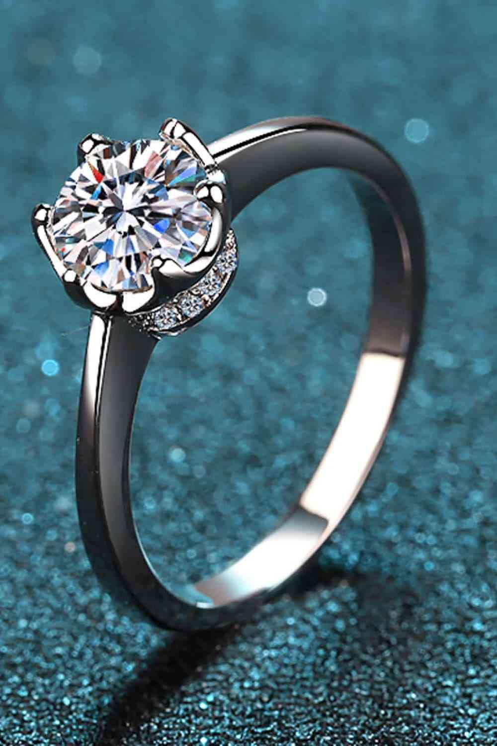 Radiant Elegance 1 Carat Moissanite Sterling Silver Ring - God's Girl Gifts And Apparel