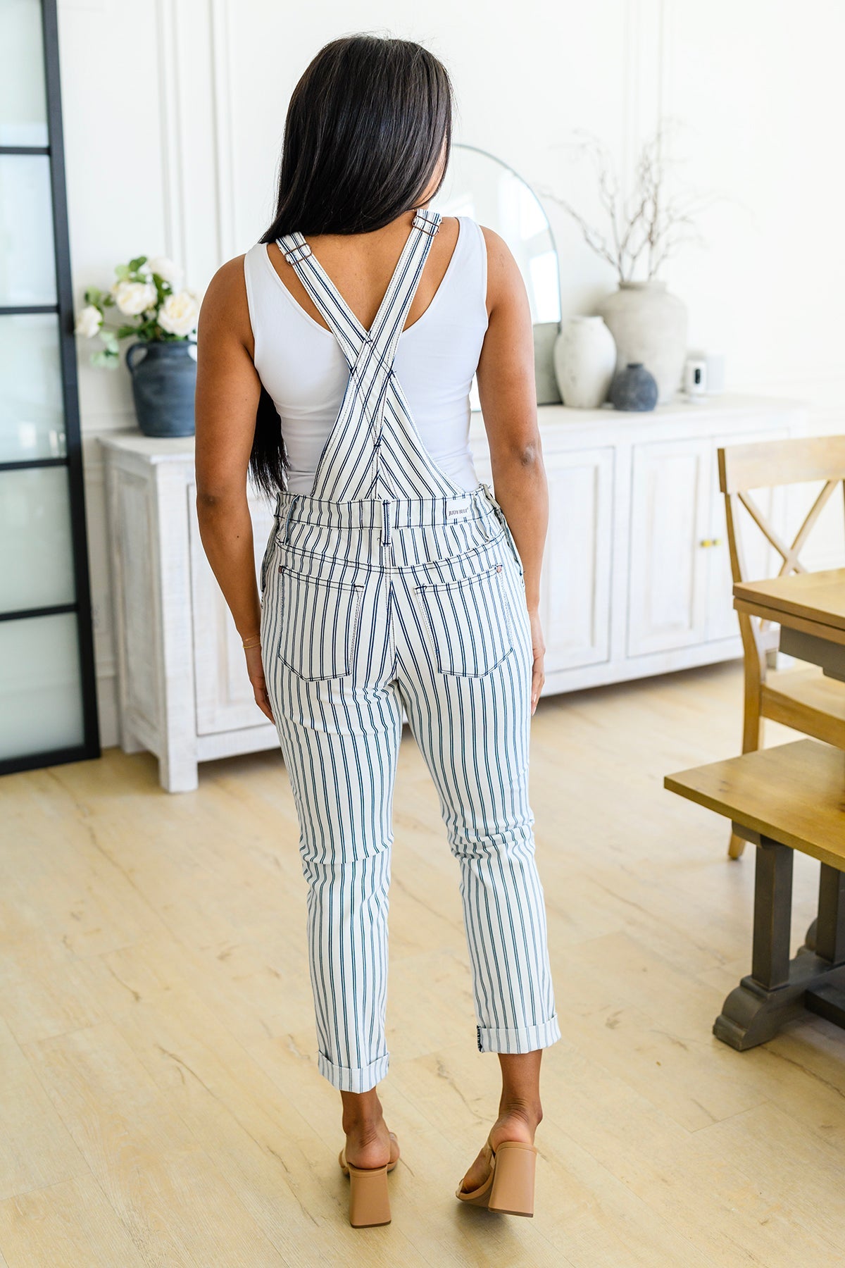 Railroad Stripe Overalls - God's Girl Gifts And Apparel