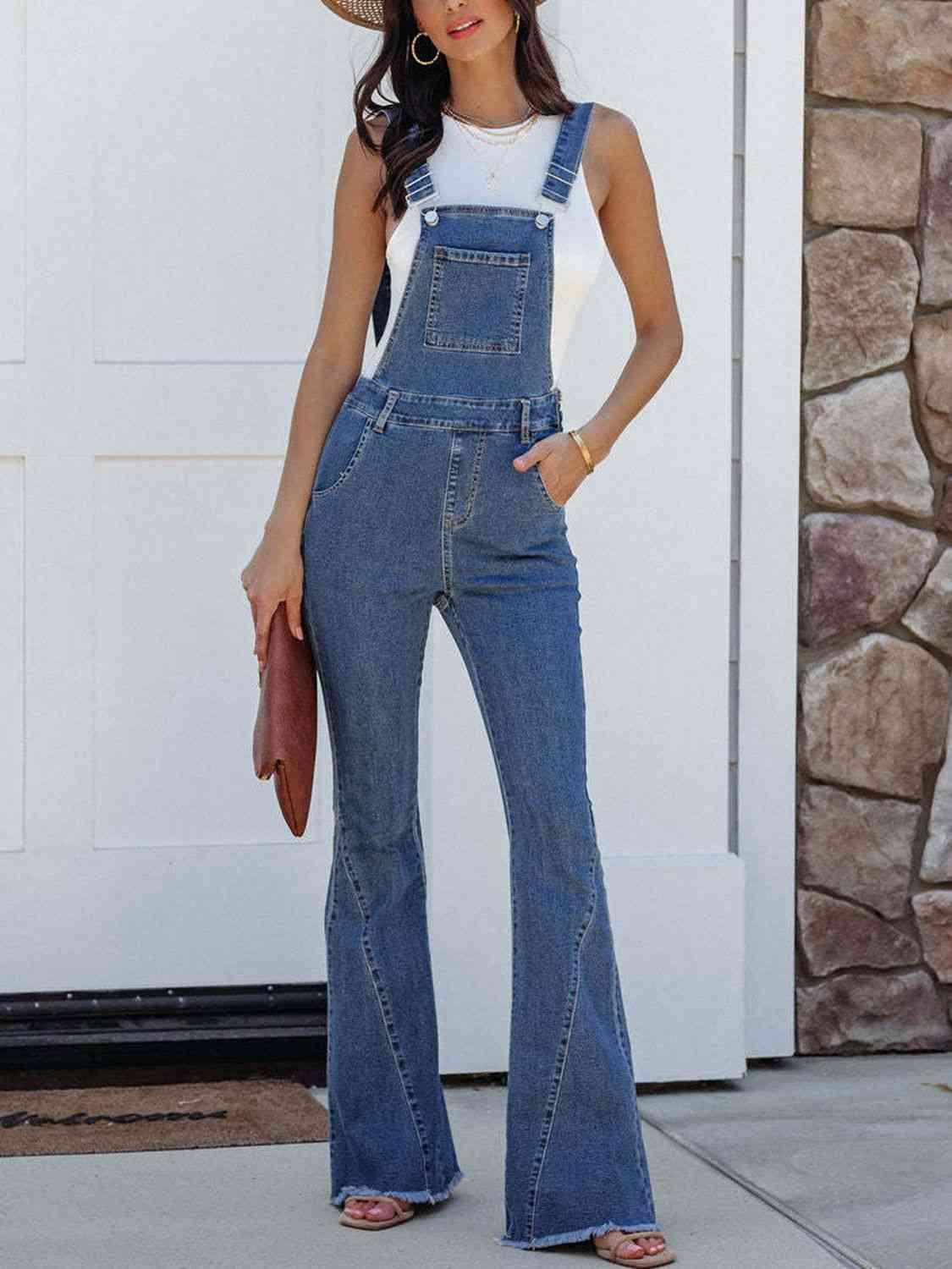 Raw Hem Denim Overall - God's Girl Gifts And Apparel