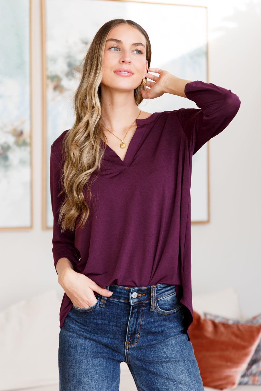 So Outstanding Top in Dark Magenta - God's Girl Gifts And Apparel