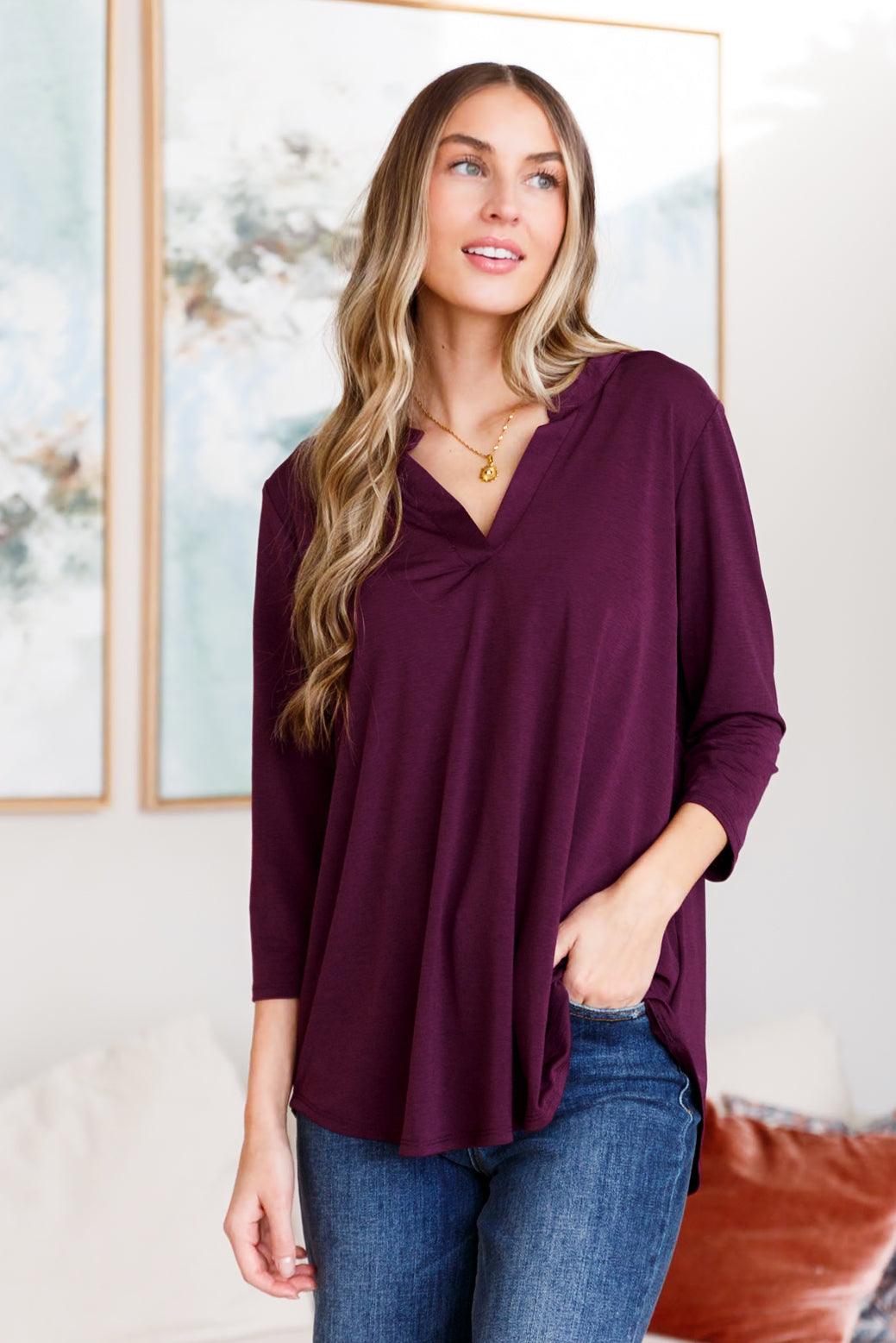 So Outstanding Top in Dark Magenta - God's Girl Gifts And Apparel