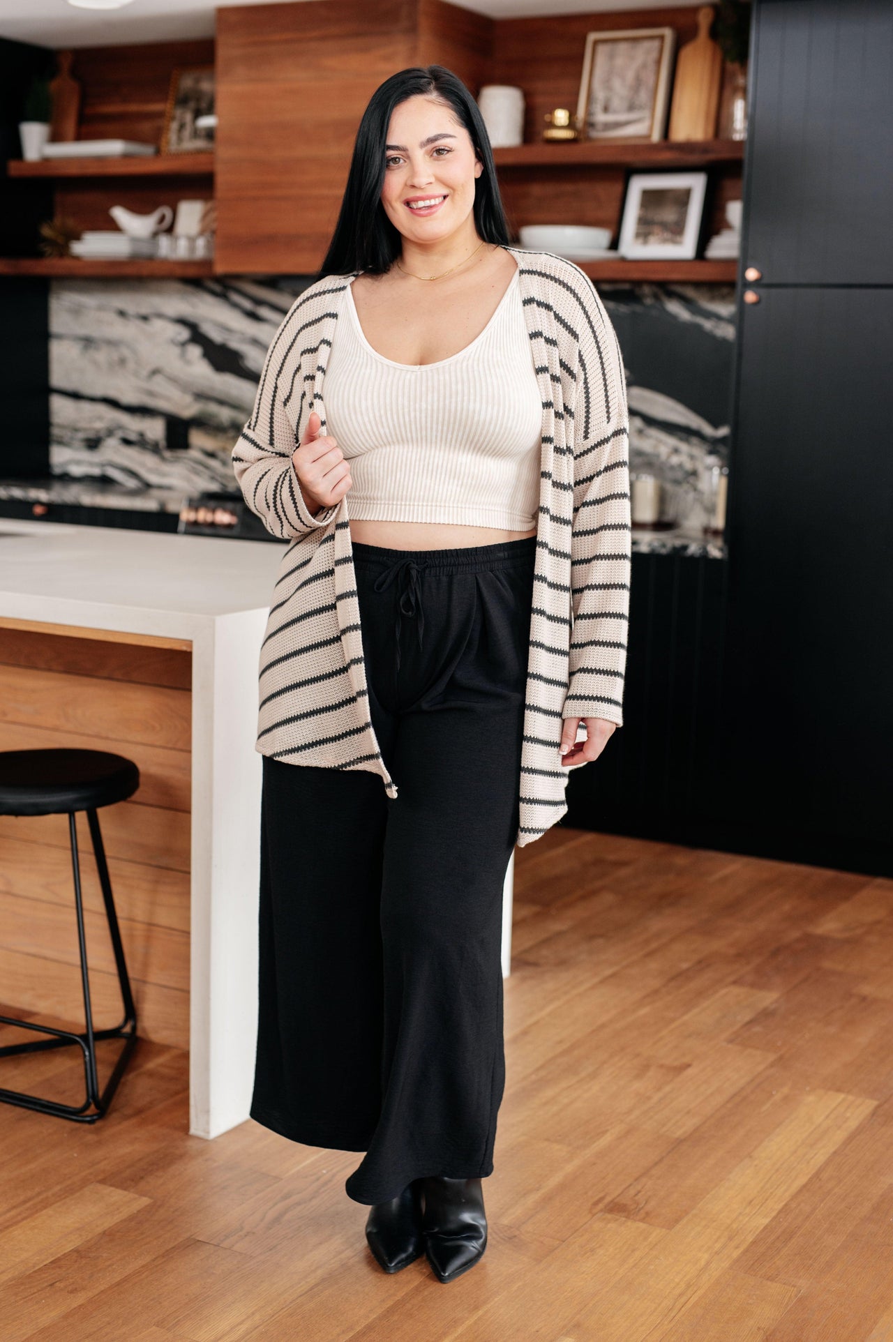 Weekend Adventure Striped Longline Cardigan - God's Girl Gifts And Apparel